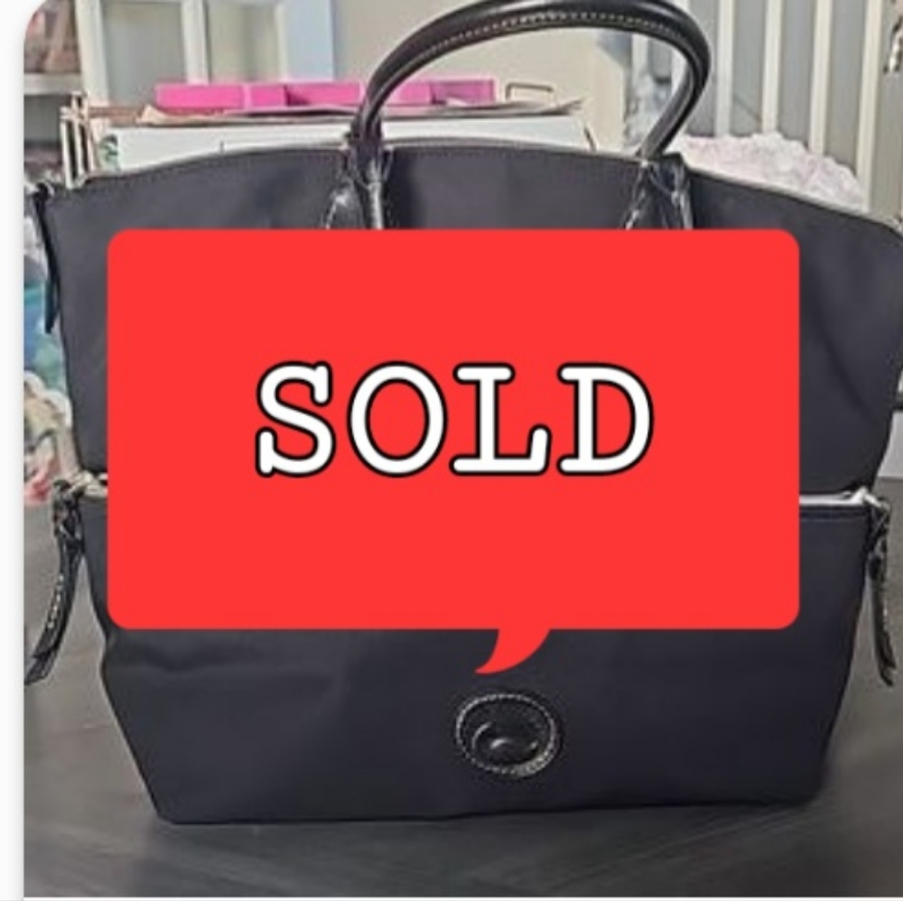 SOLD Dooney & Bourke Large Pocket Canvas Satchel